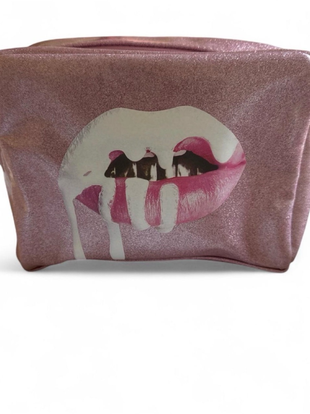 Kylie Cosmetics Shimmery Pink Lip Drip Makeup Pouch